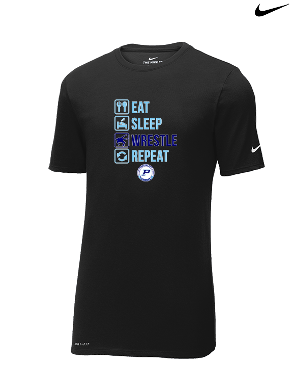 Pueblo HS Wrestling Eat Sleep Wrestle - Mens Nike Cotton Poly Tee