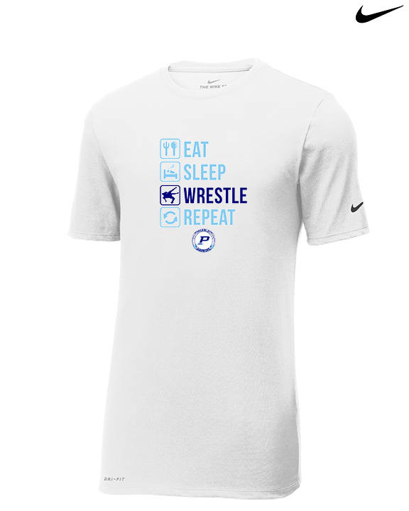 Pueblo HS Wrestling Eat Sleep Wrestle - Mens Nike Cotton Poly Tee