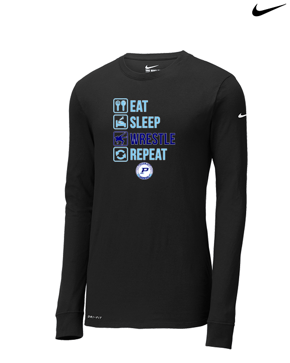 Pueblo HS Wrestling Eat Sleep Wrestle - Mens Nike Longsleeve