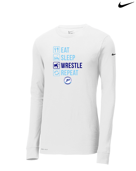 Pueblo HS Wrestling Eat Sleep Wrestle - Mens Nike Longsleeve