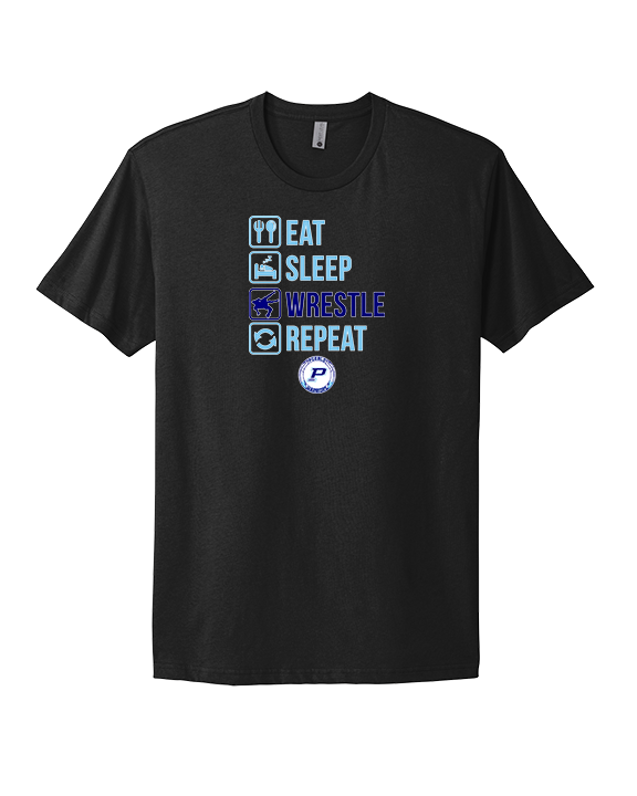 Pueblo HS Wrestling Eat Sleep Wrestle - Mens Select Cotton T-Shirt