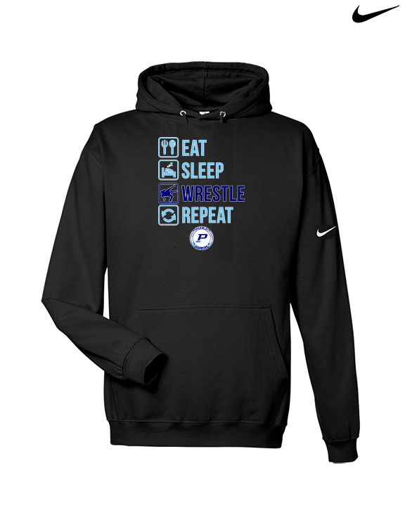 Pueblo HS Wrestling Eat Sleep Wrestle - Nike Club Fleece Hoodie