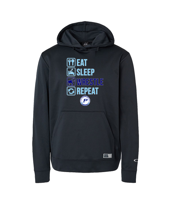 Pueblo HS Wrestling Eat Sleep Wrestle - Oakley Performance Hoodie