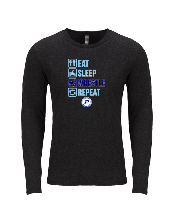 Pueblo HS Wrestling Eat Sleep Wrestle - Tri-Blend Long Sleeve