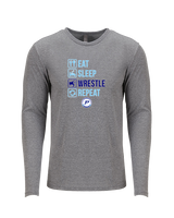 Pueblo HS Wrestling Eat Sleep Wrestle - Tri-Blend Long Sleeve