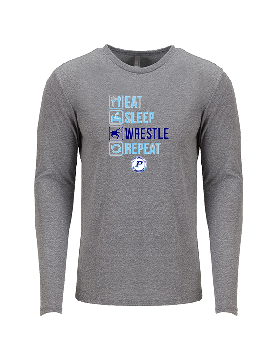 Pueblo HS Wrestling Eat Sleep Wrestle - Tri-Blend Long Sleeve