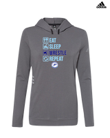 Pueblo HS Wrestling Eat Sleep Wrestle - Womens Adidas Hoodie