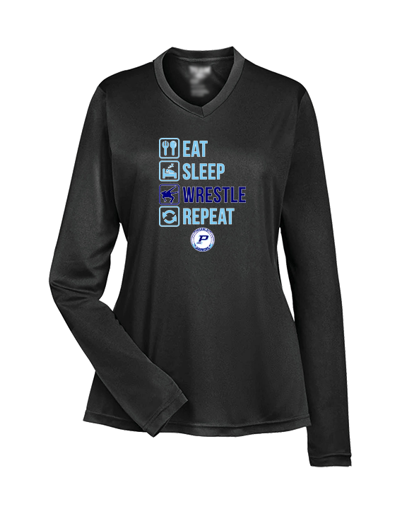 Pueblo HS Wrestling Eat Sleep Wrestle - Womens Performance Longsleeve