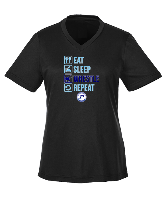 Pueblo HS Wrestling Eat Sleep Wrestle - Womens Performance Shirt