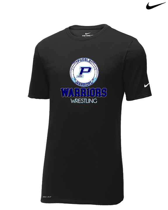 Pueblo HS Wrestling Shadow - Mens Nike Cotton Poly Tee