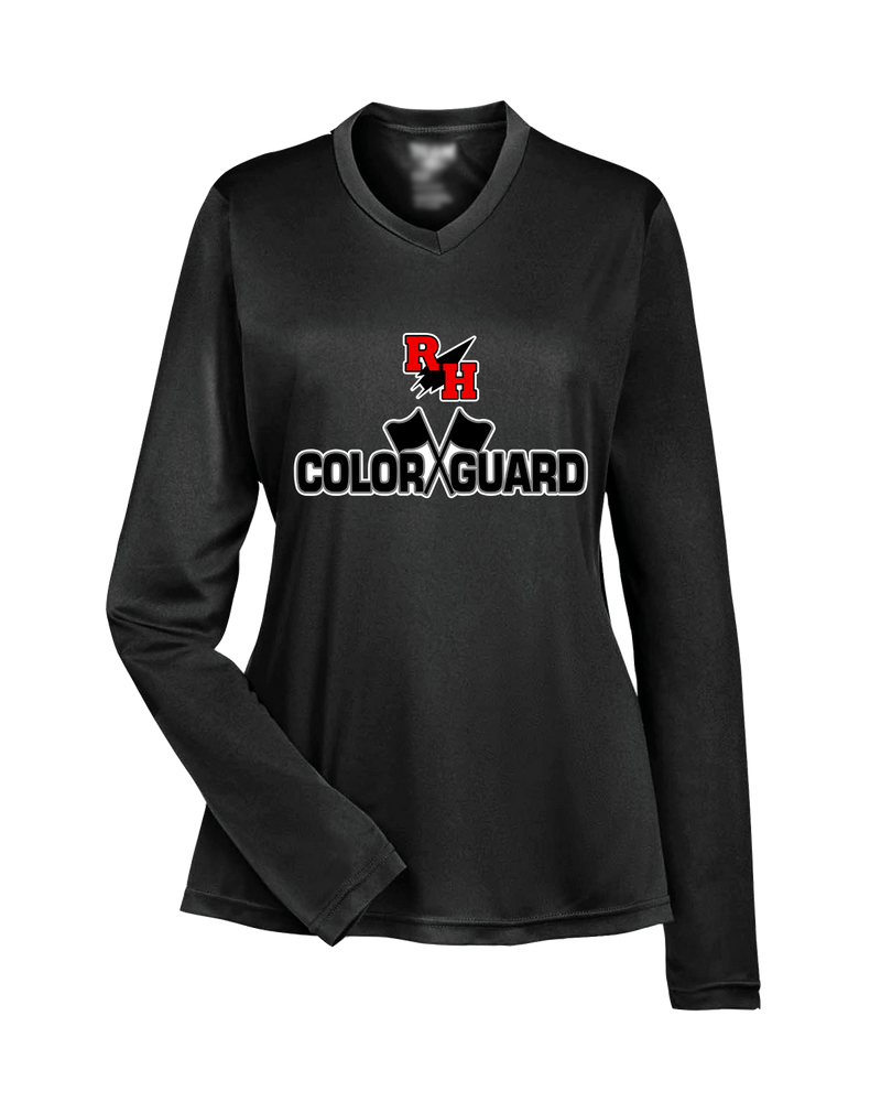 Rose Hill HS Color Guard Logo - Womens Performance Long Sleeve