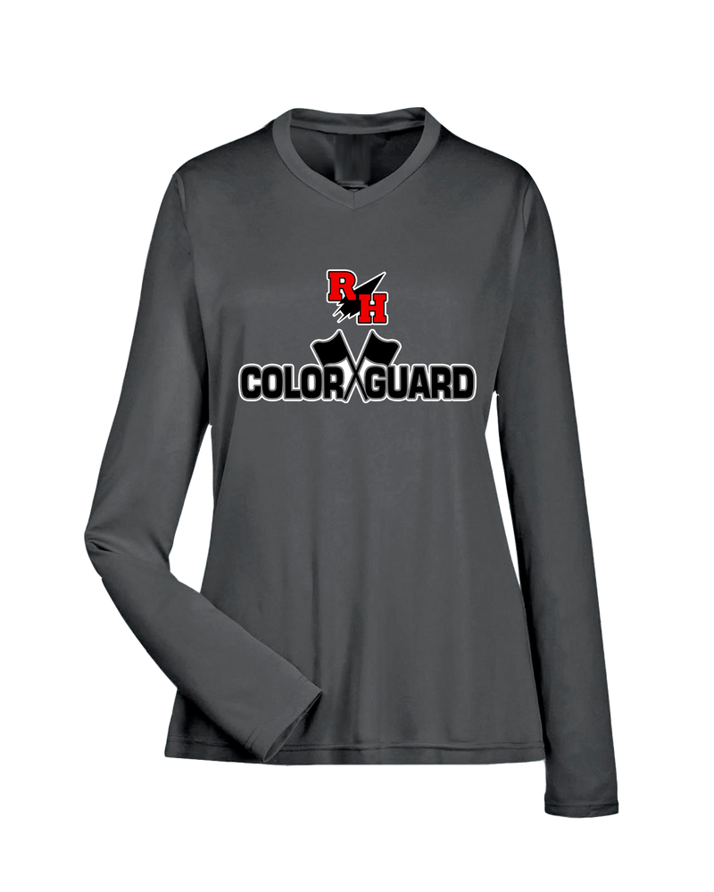 Rose Hill HS Color Guard Logo - Womens Performance Long Sleeve