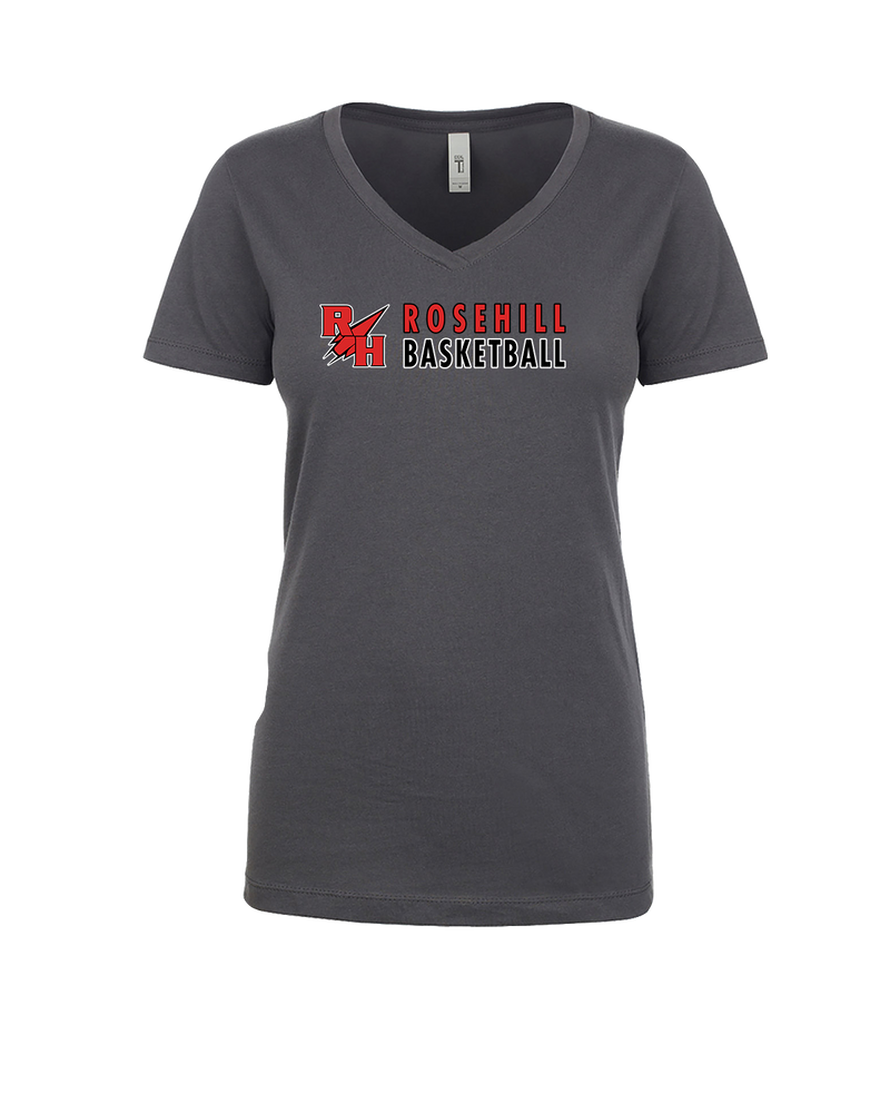 Rose Hill HS Basketball Basic - Womens V-Neck