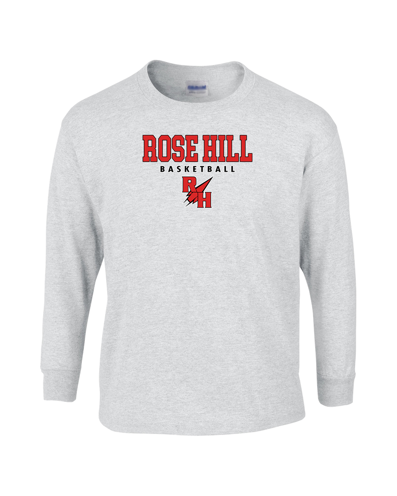 Rose Hill HS Basketball Block - Mens Cotton Long Sleeve