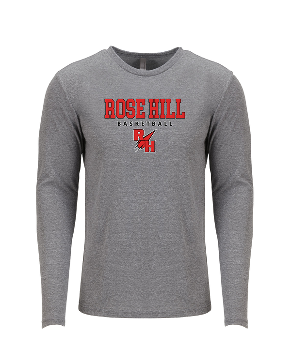 Rose Hill HS Basketball Block - Tri Blend Long Sleeve