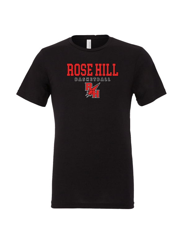 Rose Hill HS Basketball Block - Mens Tri Blend Shirt