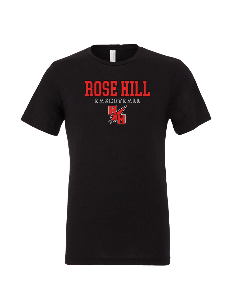 Rose Hill HS Basketball Block - Mens Tri Blend Shirt