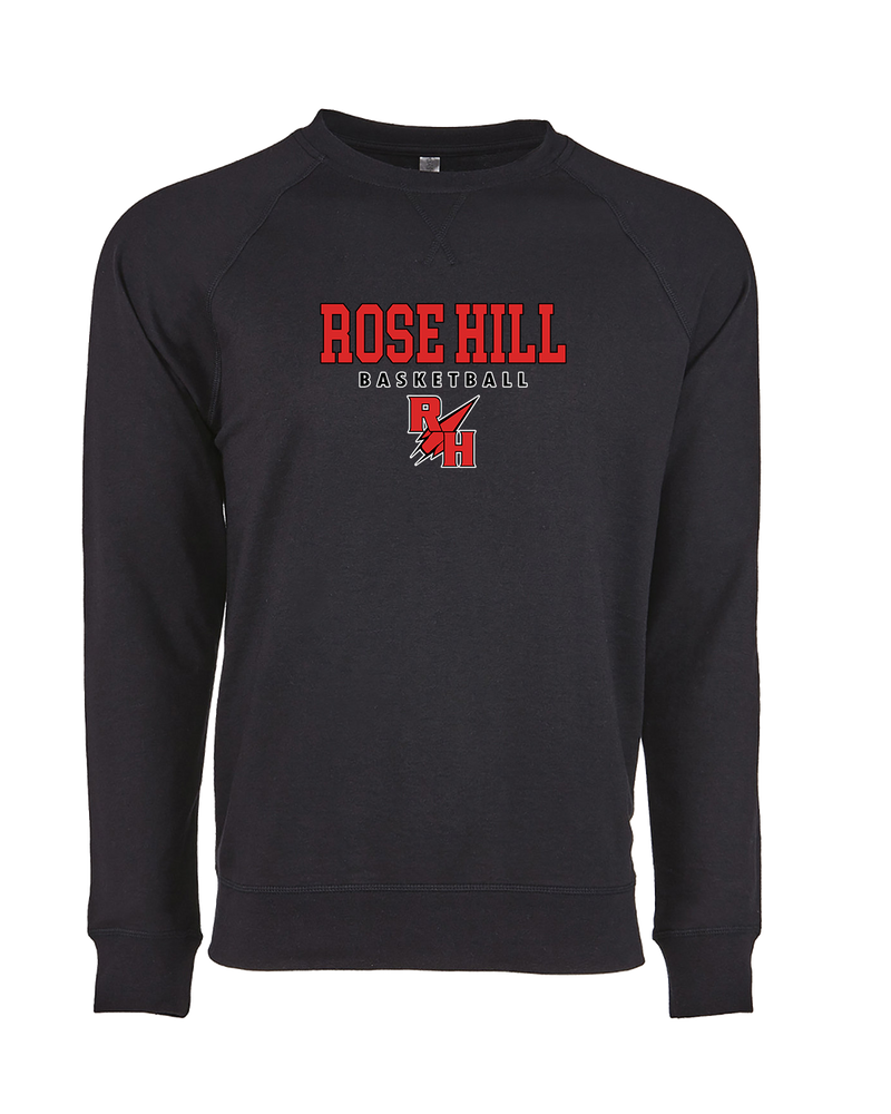 Rose Hill HS Basketball Block - Crewneck Sweatshirt