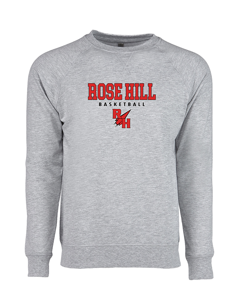 Rose Hill HS Basketball Block - Crewneck Sweatshirt