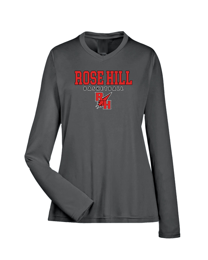 Rose Hill HS Basketball Block - Womens Performance Long Sleeve