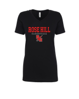 Rose Hill HS Basketball Block - Womens V-Neck