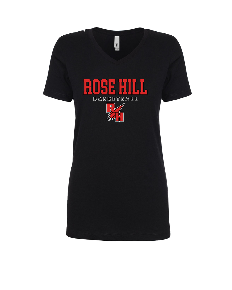 Rose Hill HS Basketball Block - Womens V-Neck