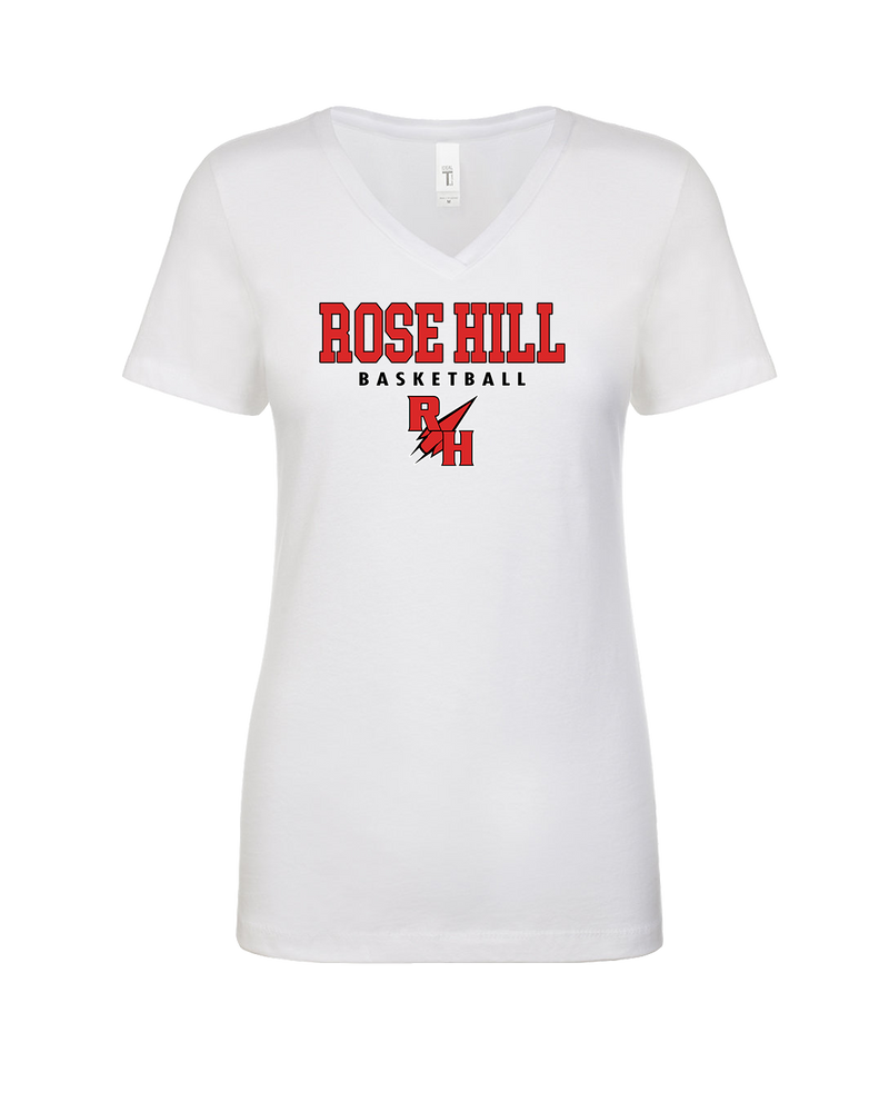 Rose Hill HS Basketball Block - Womens V-Neck