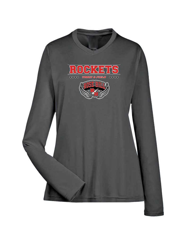 Rose Hill HS Track and Field Border - Womens Performance Long Sleeve