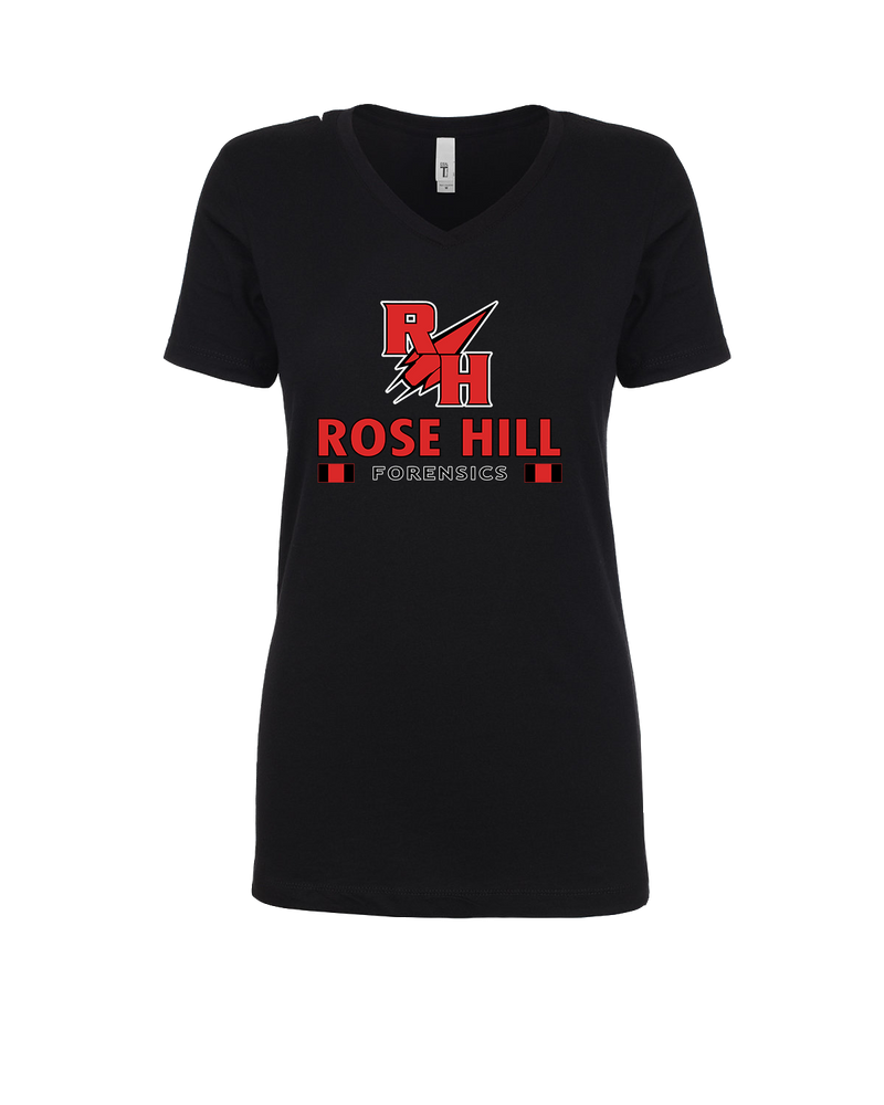 Rose Hill HS Forensics Stacked - Womens V-Neck