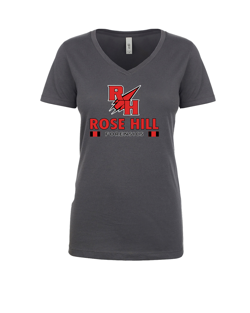 Rose Hill HS Forensics Stacked - Womens V-Neck