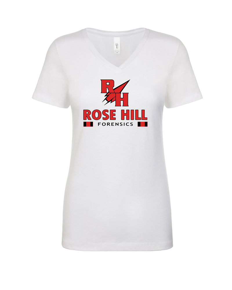 Rose Hill HS Forensics Stacked - Womens V-Neck