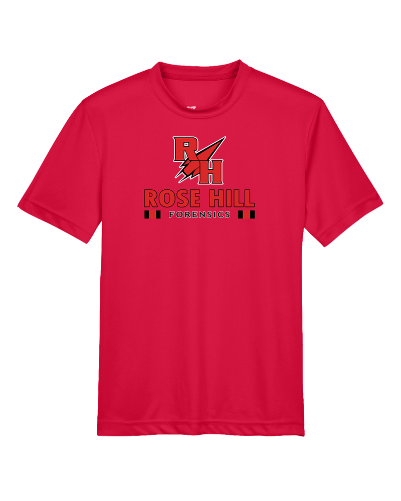 Rose Hill HS Forensics Stacked - Youth Performance T-Shirt