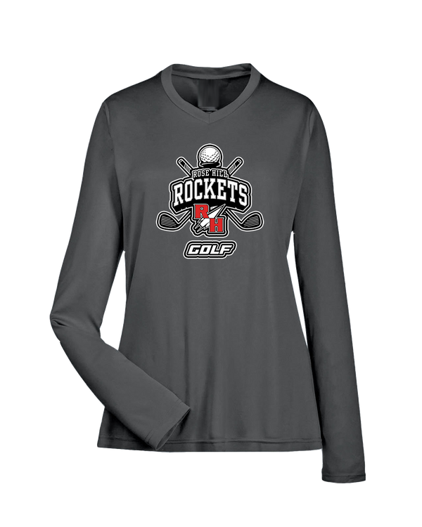 Rose Hill HS Golf Logo - Womens Performance Longsleeve