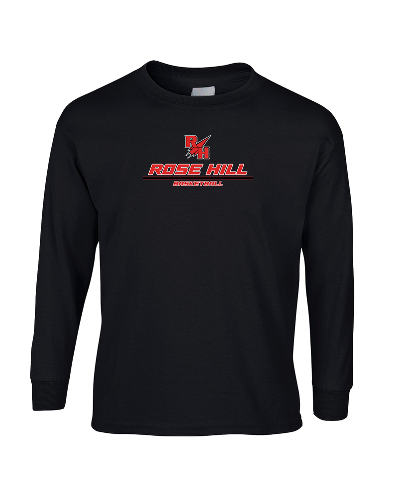 Rose Hill HS Basketball Split - Mens Cotton Long Sleeve