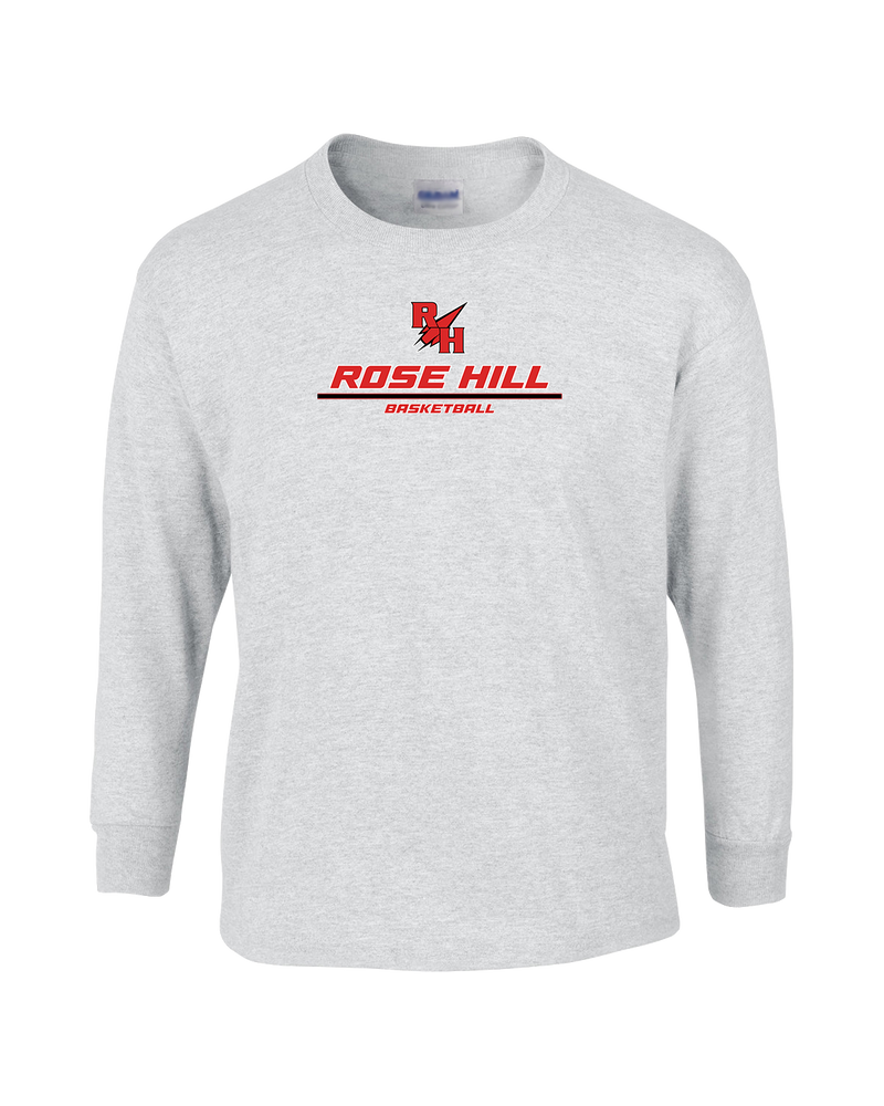 Rose Hill HS Basketball Split - Mens Cotton Long Sleeve