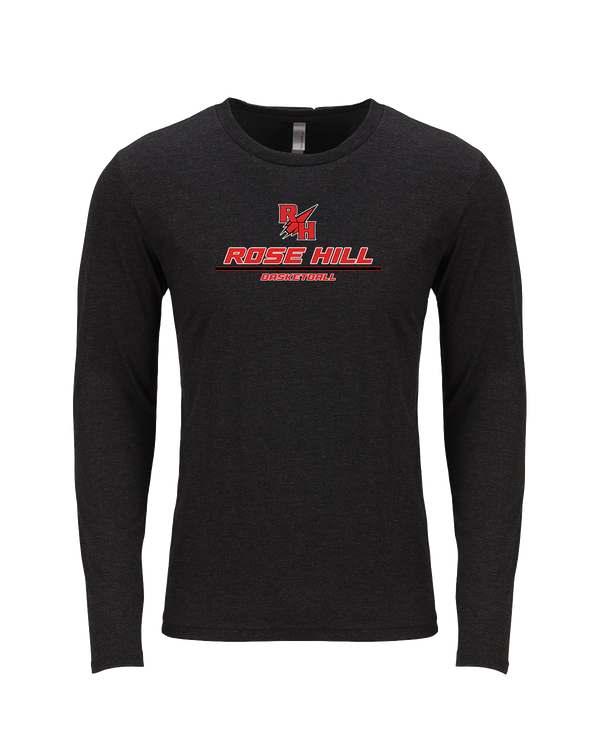 Rose Hill HS Basketball Split - Tri Blend Long Sleeve