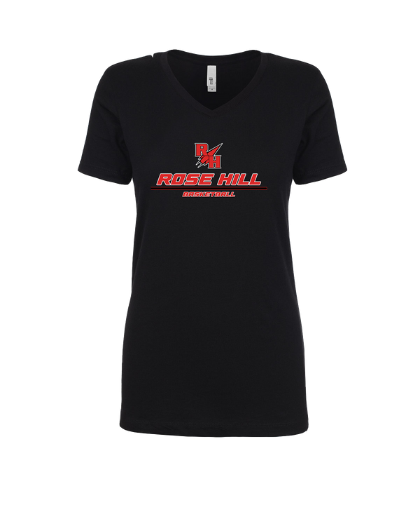 Rose Hill HS Basketball Split - Womens V-Neck