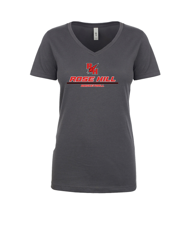 Rose Hill HS Basketball Split - Womens V-Neck