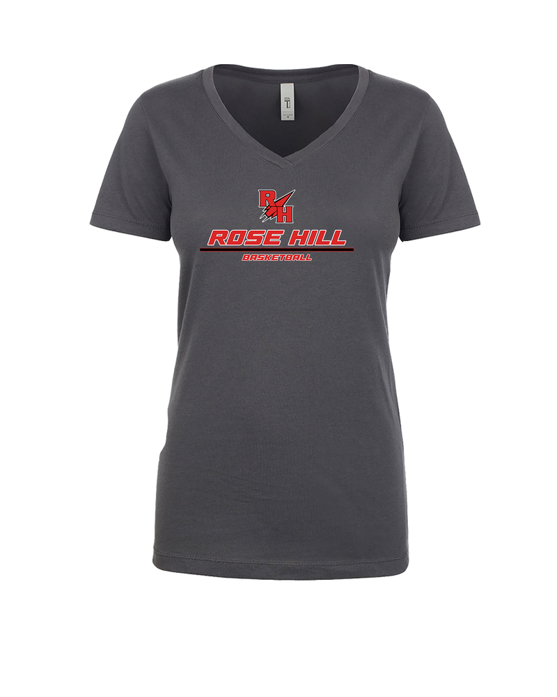 Rose Hill HS Basketball Split - Womens V-Neck