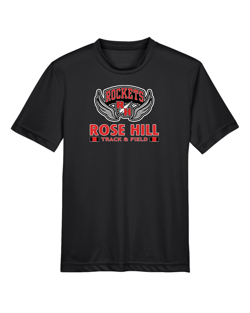 Rose Hill HS Track and Field Stacked - Youth Performance T-Shirt