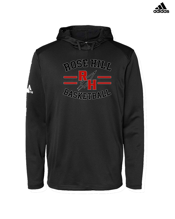 Rose Hill HS Boys Basketball Curve - Mens Adidas Hoodie