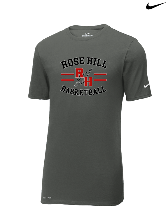 Rose Hill HS Boys Basketball Curve - Mens Nike Cotton Poly Tee