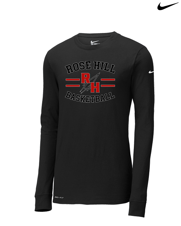 Rose Hill HS Boys Basketball Curve - Mens Nike Longsleeve