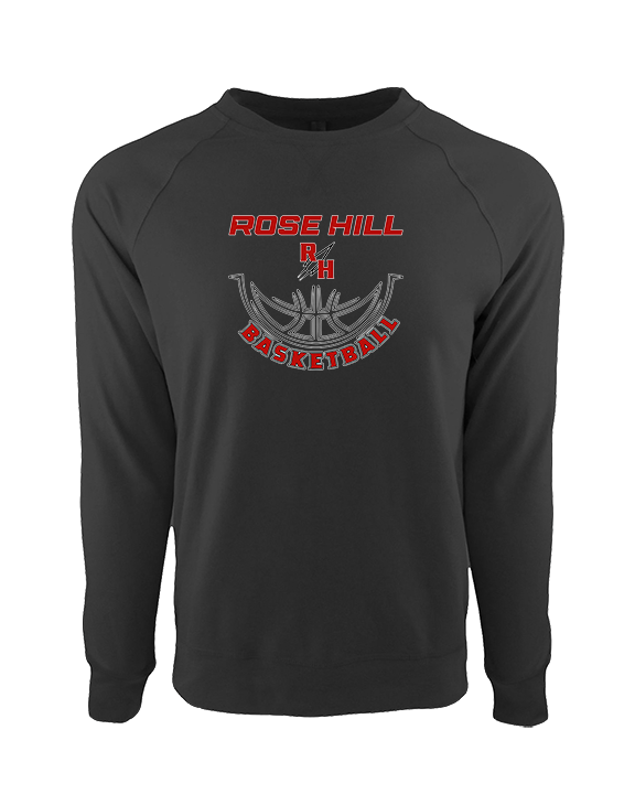 Rose Hill HS Boys Basketball Outline - Crewneck Sweatshirt