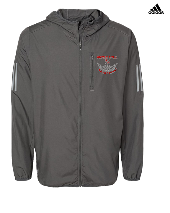 Rose Hill HS Boys Basketball Outline - Mens Adidas Full Zip Jacket