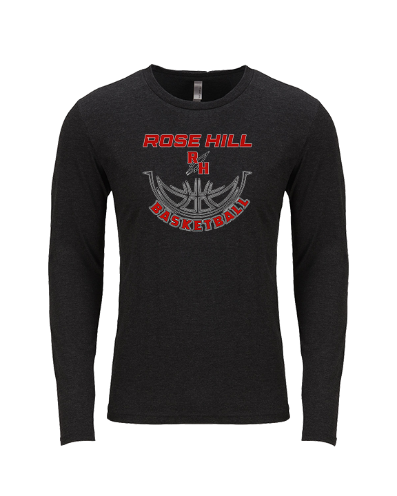 Rose Hill HS Boys Basketball Outline - Tri-Blend Long Sleeve