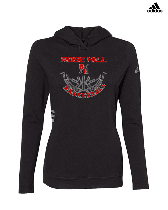 Rose Hill HS Boys Basketball Outline - Womens Adidas Hoodie