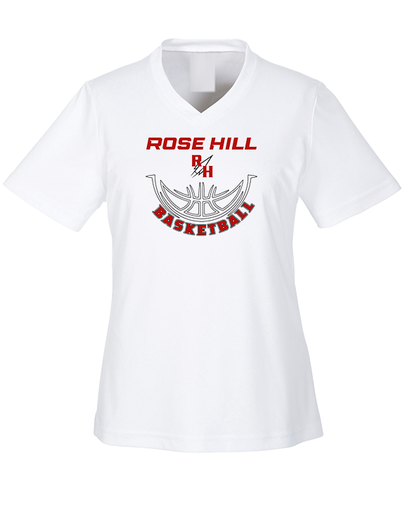 Rose Hill HS Boys Basketball Outline - Womens Performance Shirt