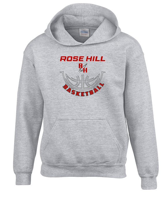 Rose Hill HS Boys Basketball Outline - Youth Hoodie