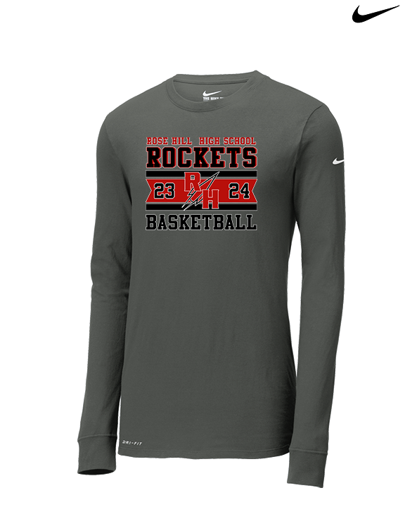 Rose Hill HS Boys Basketball Stamp - Mens Nike Longsleeve